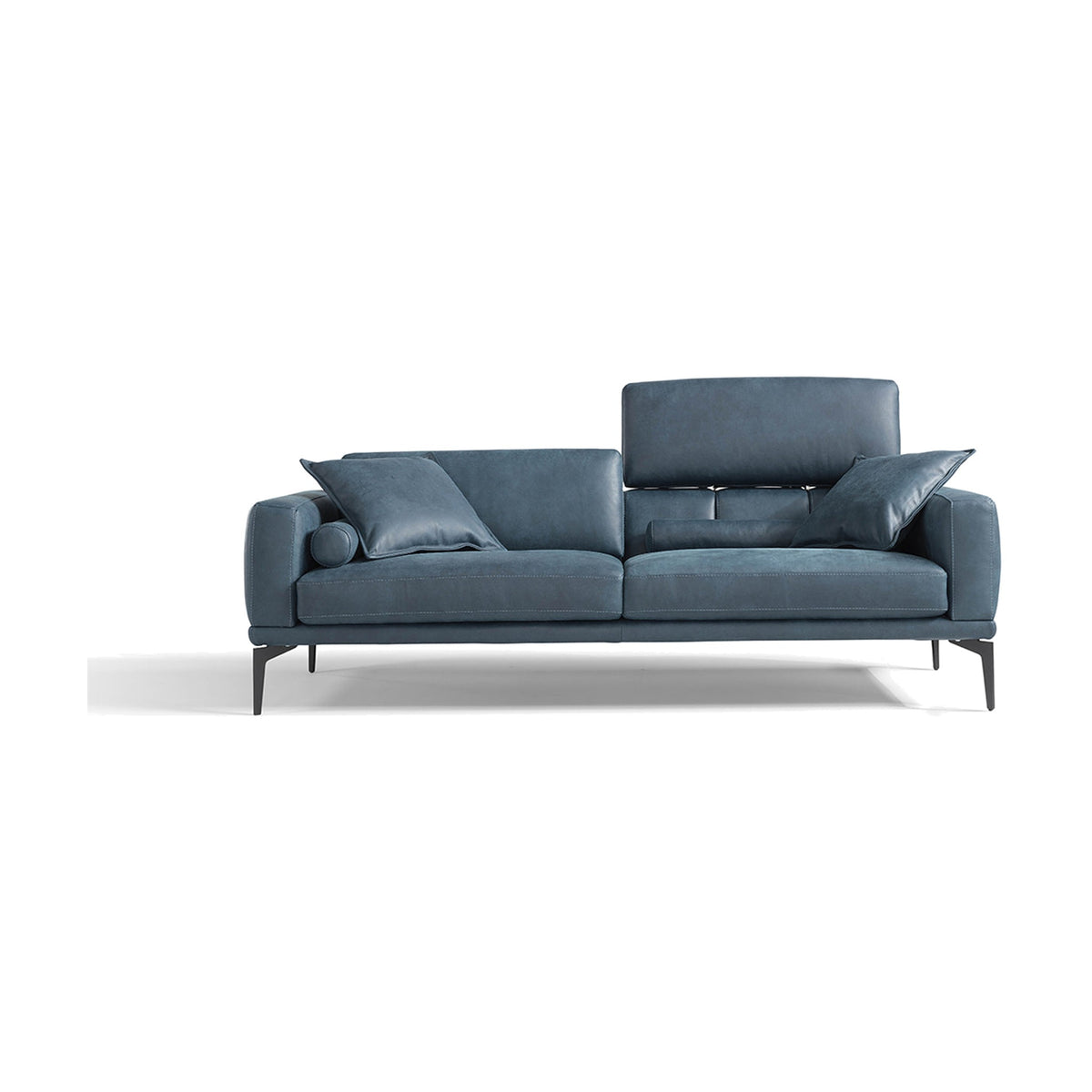 Masù Domestica – Shown in Blue with Headrests Raised, Front View on White