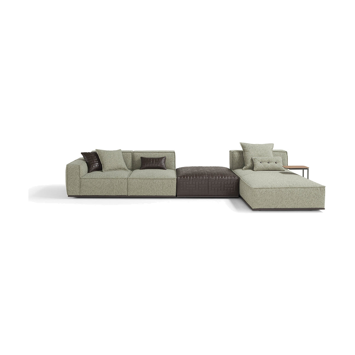 Plaza Domestica – Modular Configuration with Ottoman, Front View on White