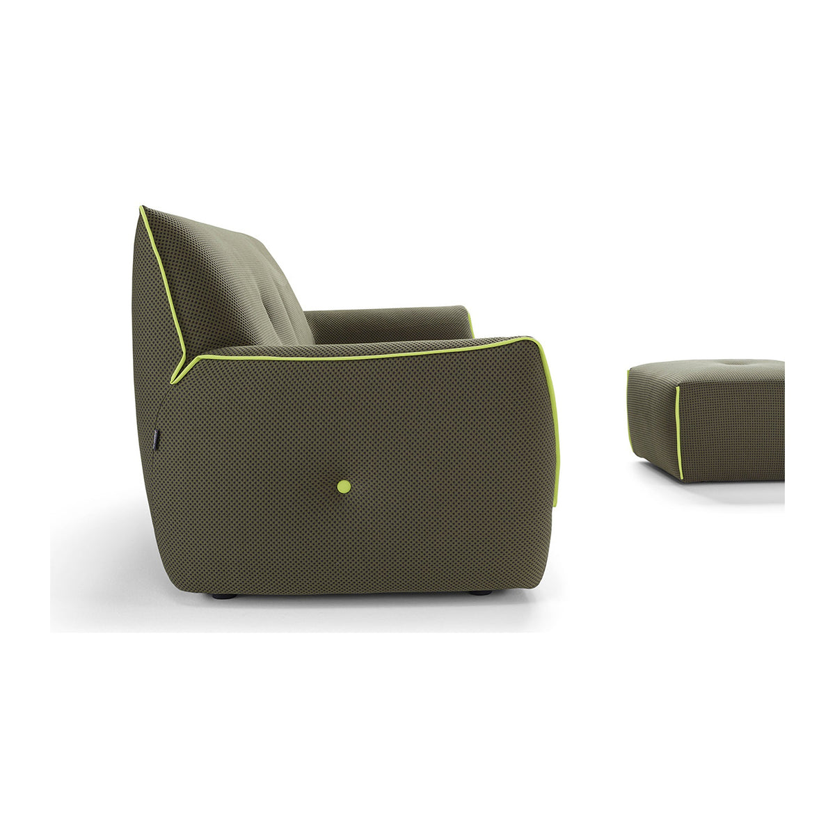 Egoitaliano Yuki 2P Maxi Sofa Forest Green Yellow Domestica – Angle View Left