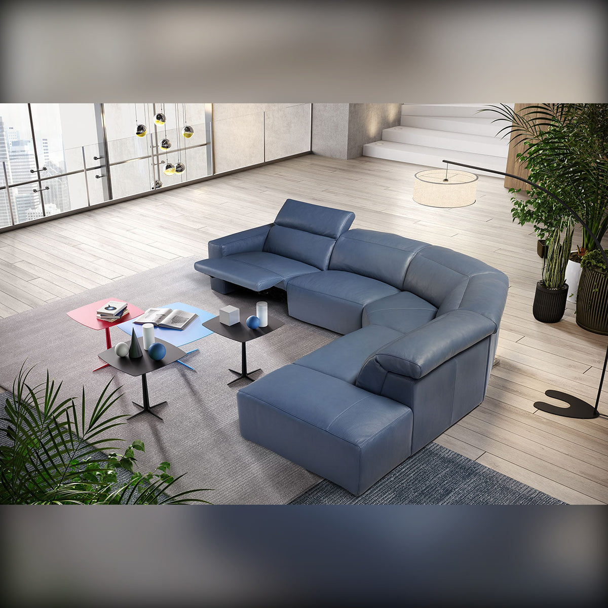 Divano Beverly Angolare Azzurro Domestica – Lifestyle Loft Overhead