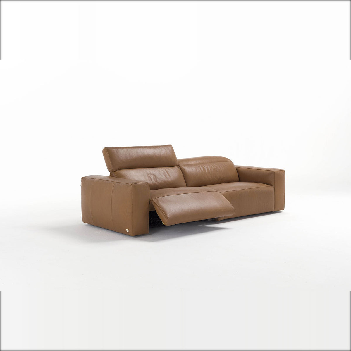 Beverly Domestica – Shown in Tan with Recliner Extended, Three Quarter View