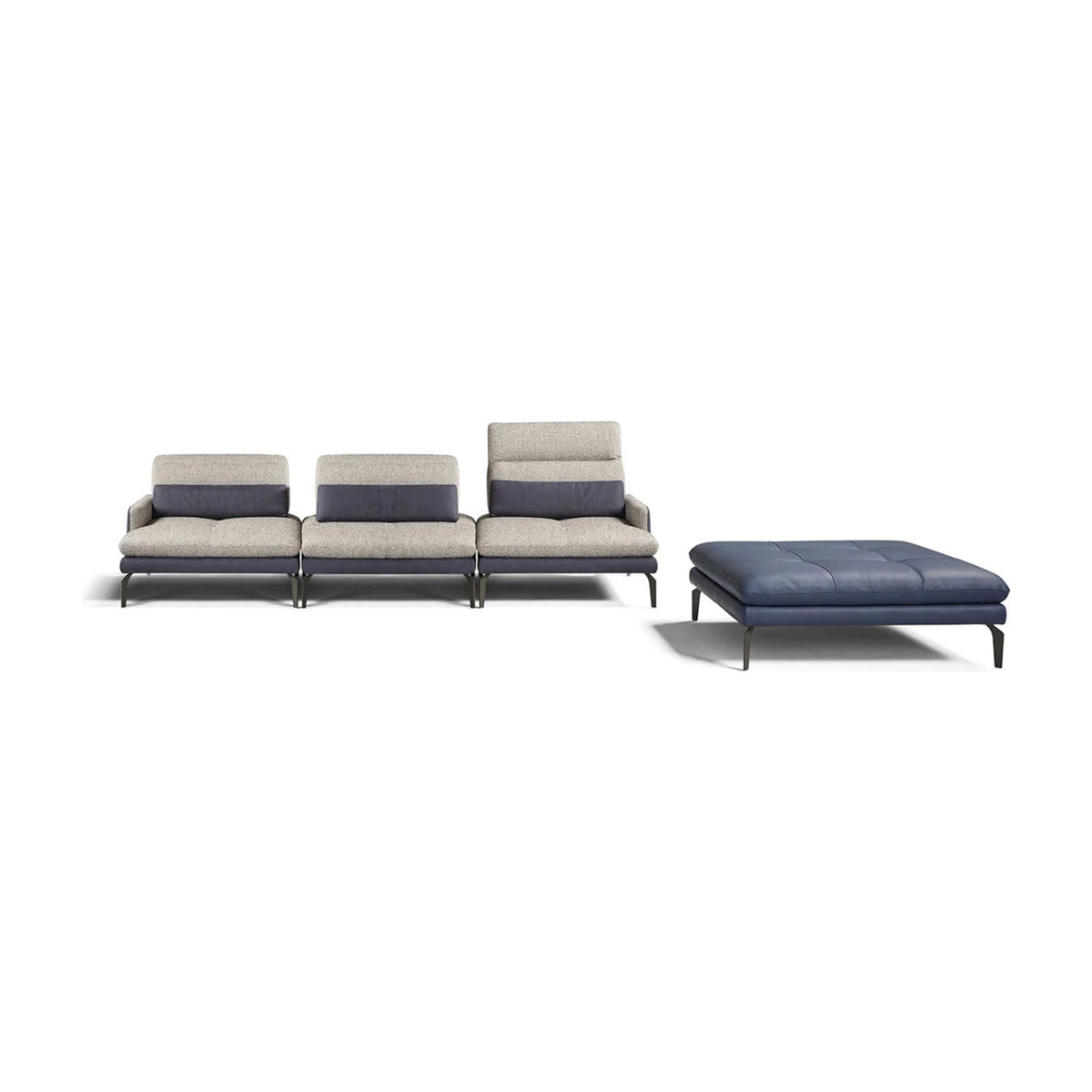 Jaclyn Domestica – Modular Sofa with Ottoman, Front View on White