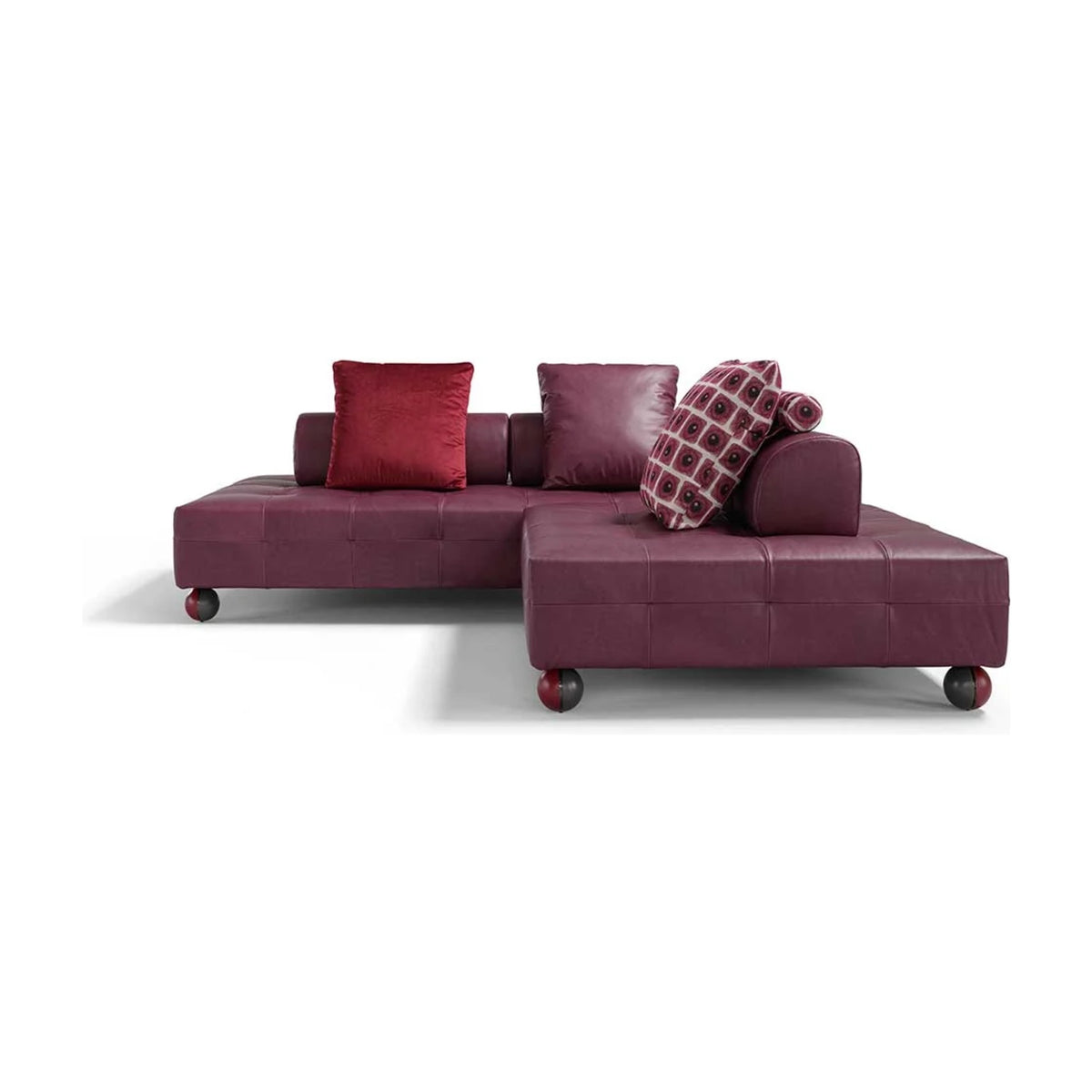 L'ego Domestica – Shown in Burgundy, Chaise Configuration on White