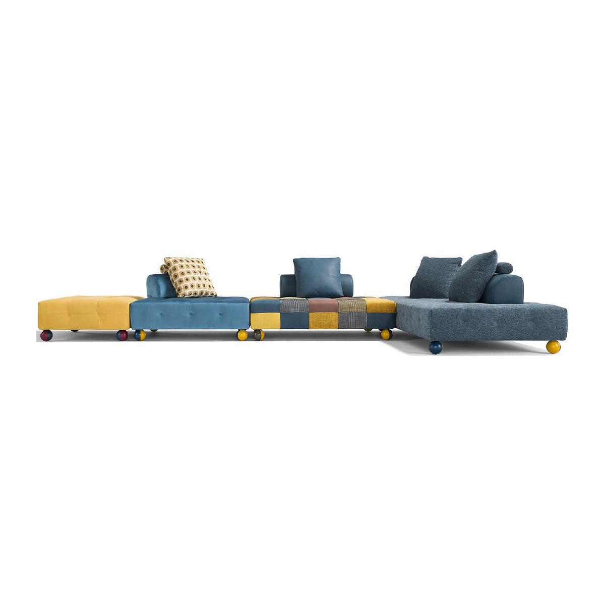 L'ego Domestica – Modular Configuration in Blue and Yellow on White