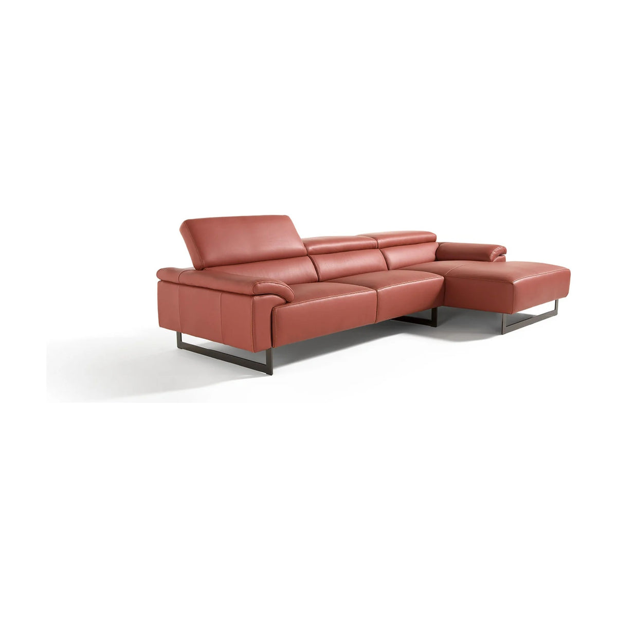 Malika Domestica – Chaise Sofa with Headrests Raised, Three Quarter View on White