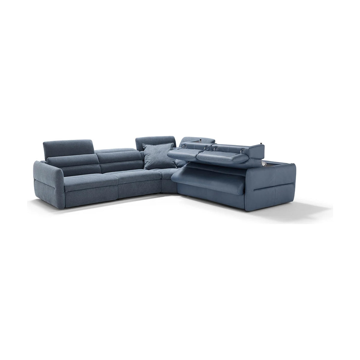 Mixtape Domestica – Corner Configuration with Raised Headrests, Three Quarter View on White