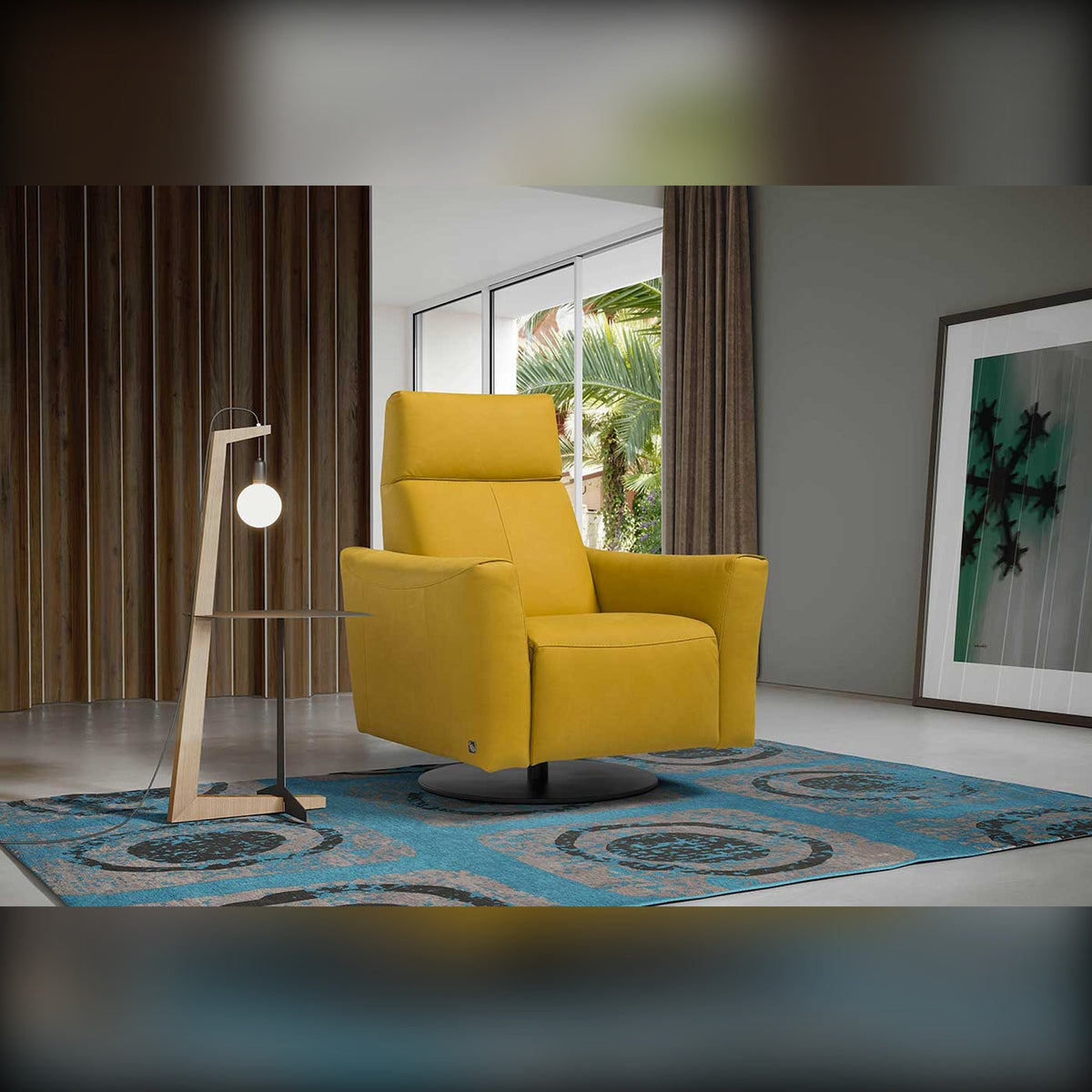 Blues Domestica – Lifestyle – In a Living Room with Patterned Rug