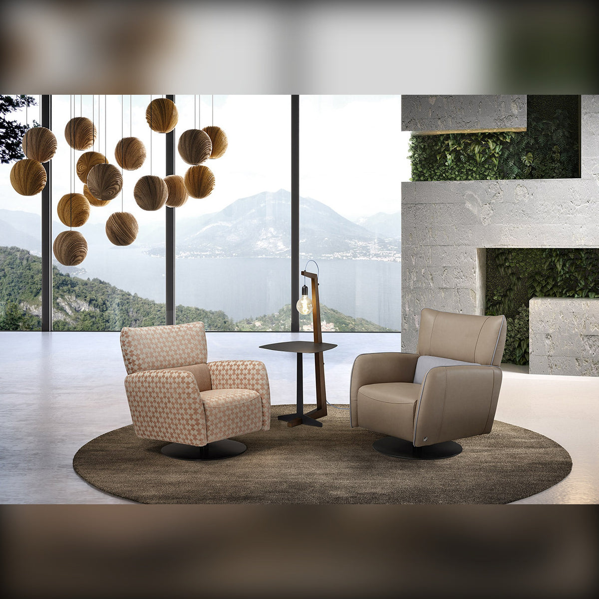 Honey Domestica – Lifestyle – Pair with Pendant Lights and Mountain View