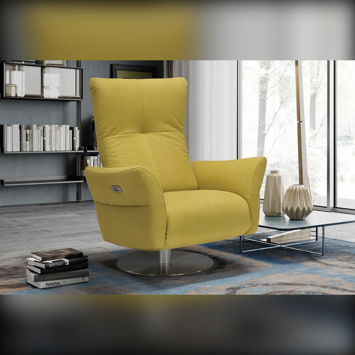 Ozzy Domestica – Lifestyle – In a Living Room with Bookshelves