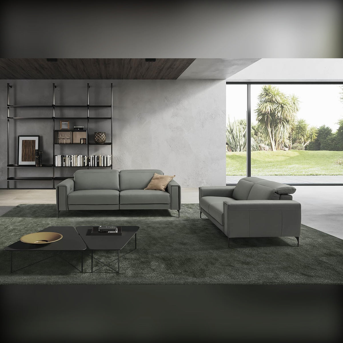 Gary Domestica – Lifestyle – Sofa and Armchair in a Living Room with Garden View