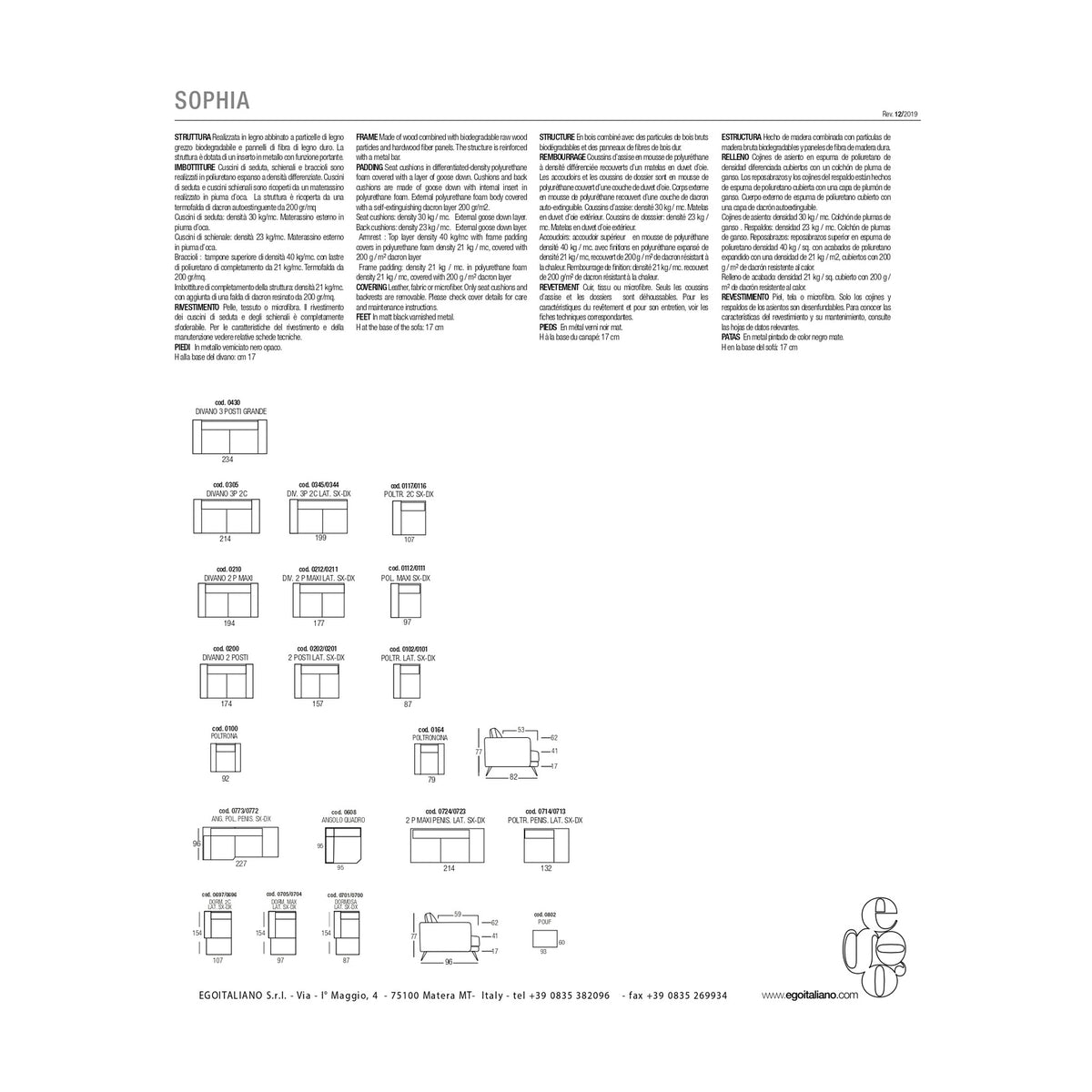 Armchair Sophia Domestica – Dimensions