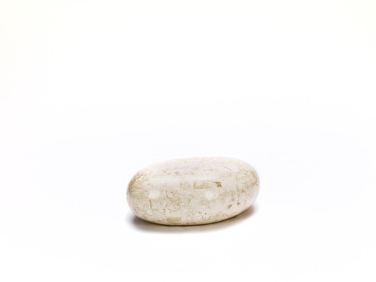 Coffee Table Sasso Small Fossil Stone Domestica – Product View on White