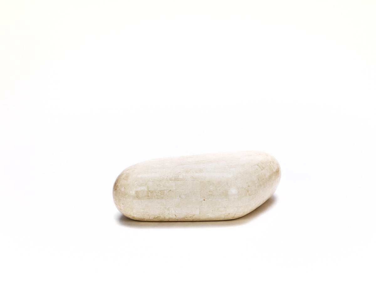 Coffee Table Sasso Medium Fossil Stone Beige Domestica – Product View on White