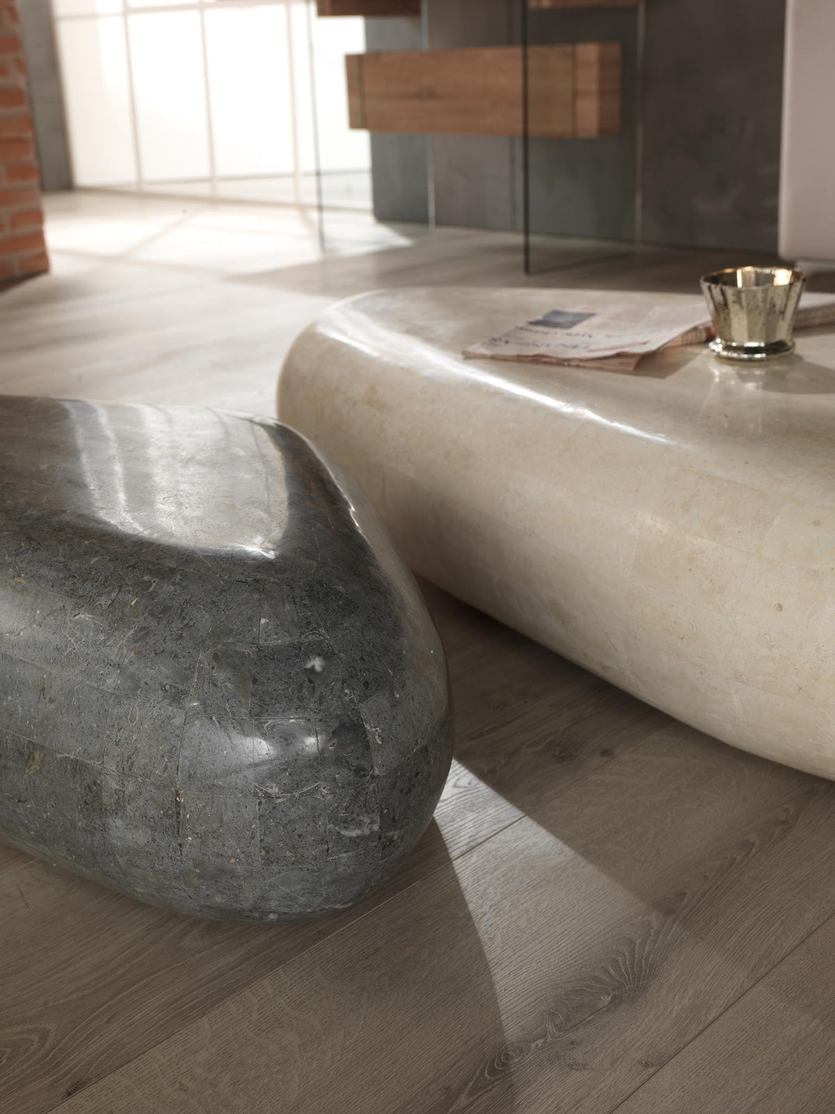 Coffee Table Sasso Medium Fossil Stone Beige Domestica – Lifestyle