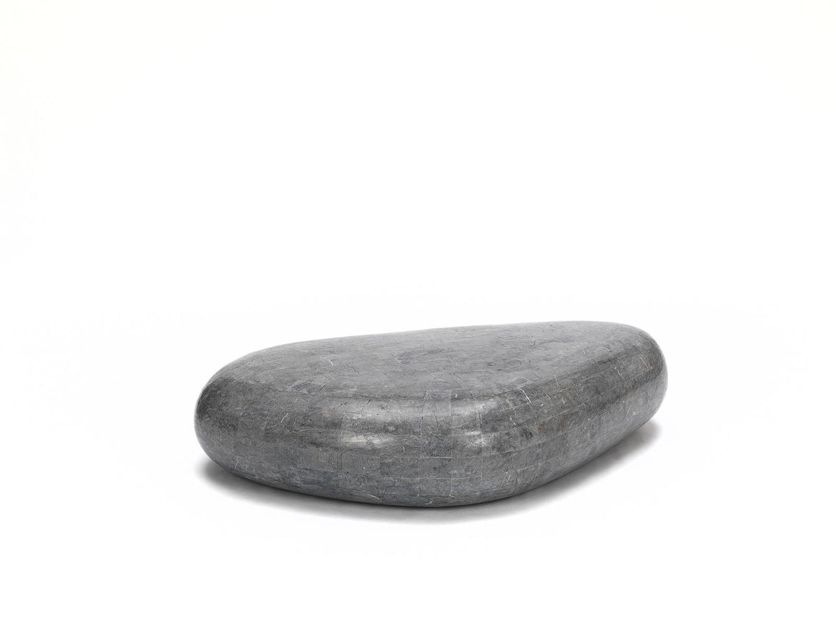 Coffee Table Sasso Big Fossil Stone Grey Domestica – Product View on White