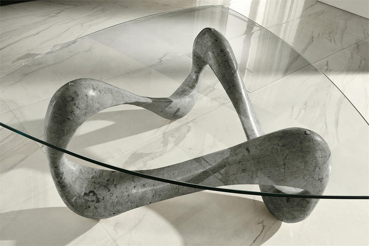 Coffee Table Tetris Fossil Stone Glass Grey Domestica – Lifestyle