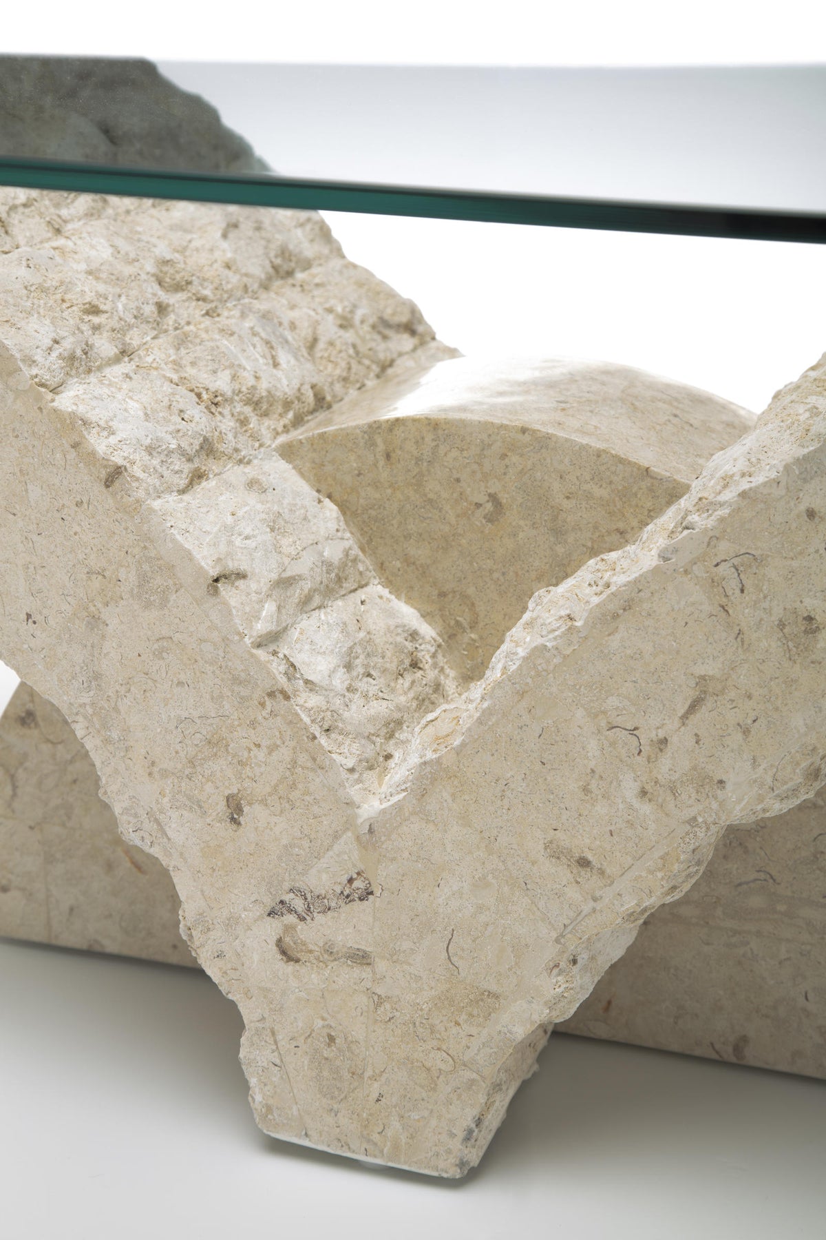 Coffee Table Papillon Fossil Stone Glass Domestica – Lifestyle