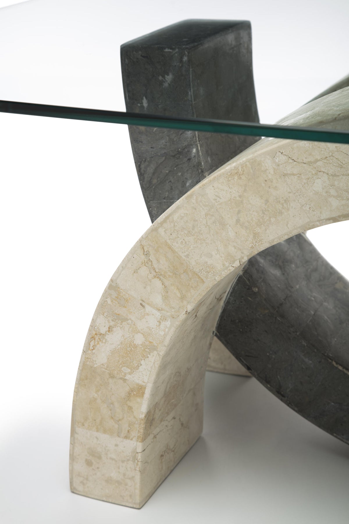 Coffee Table Olimpia Fossil Stone Glass Beige & Grey Stone Domestica – Lifestyle