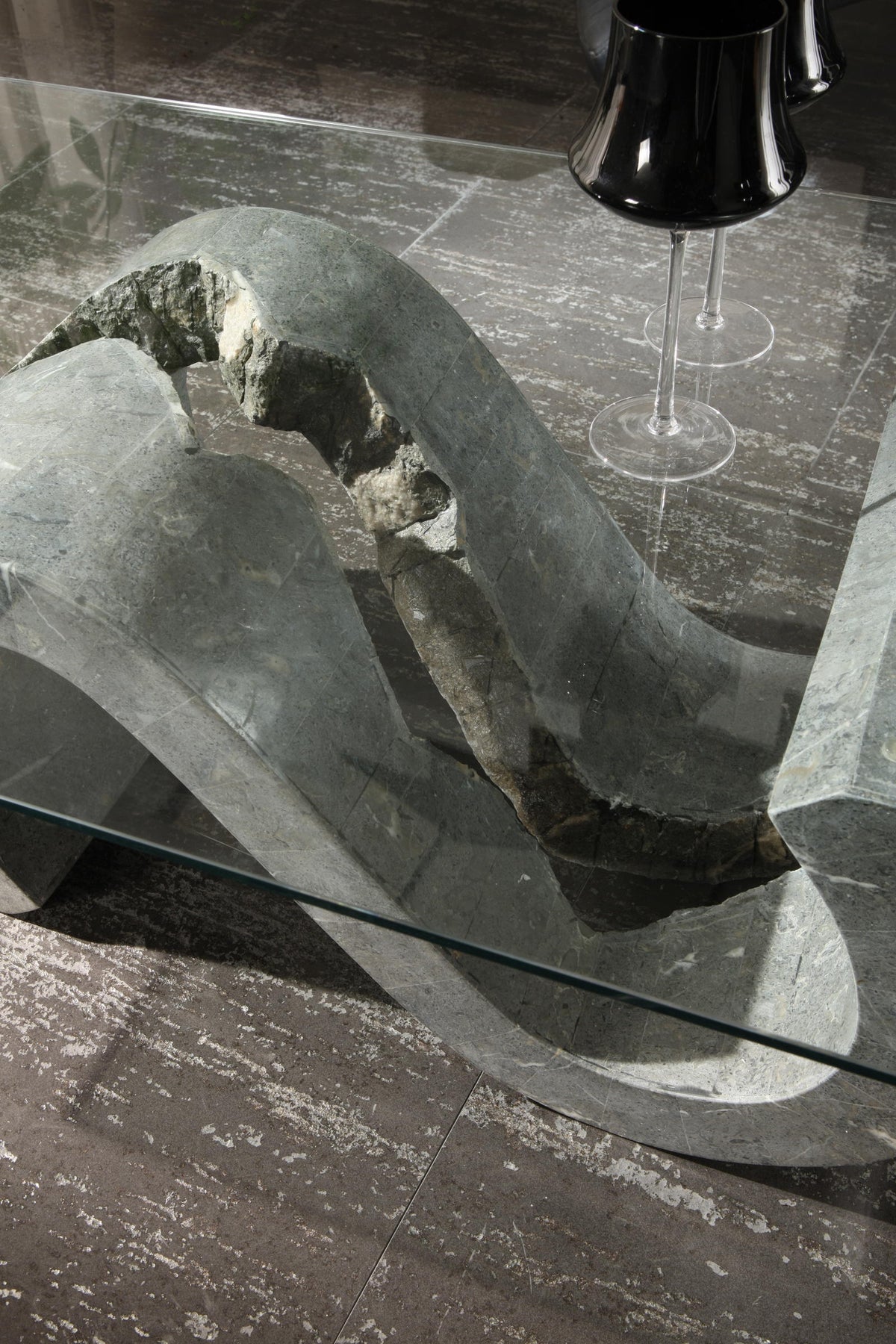 Coffee Table Flexus Fossil Stone Glass Domestica – Lifestyle
