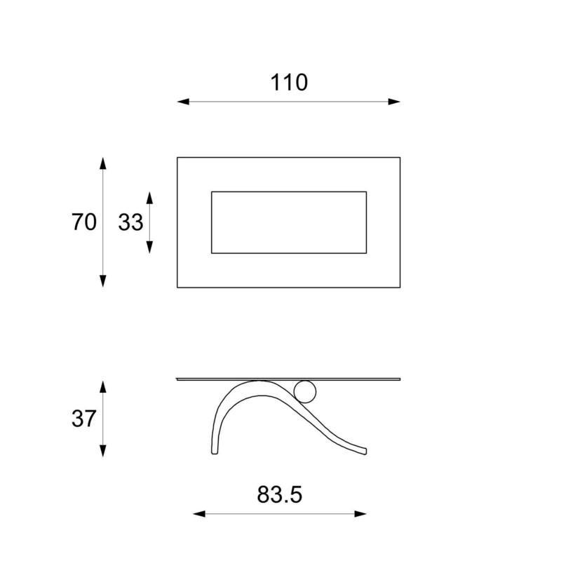 Coffee Table Dove Fossil Stone Glass Domestica – Dimensions Drawing