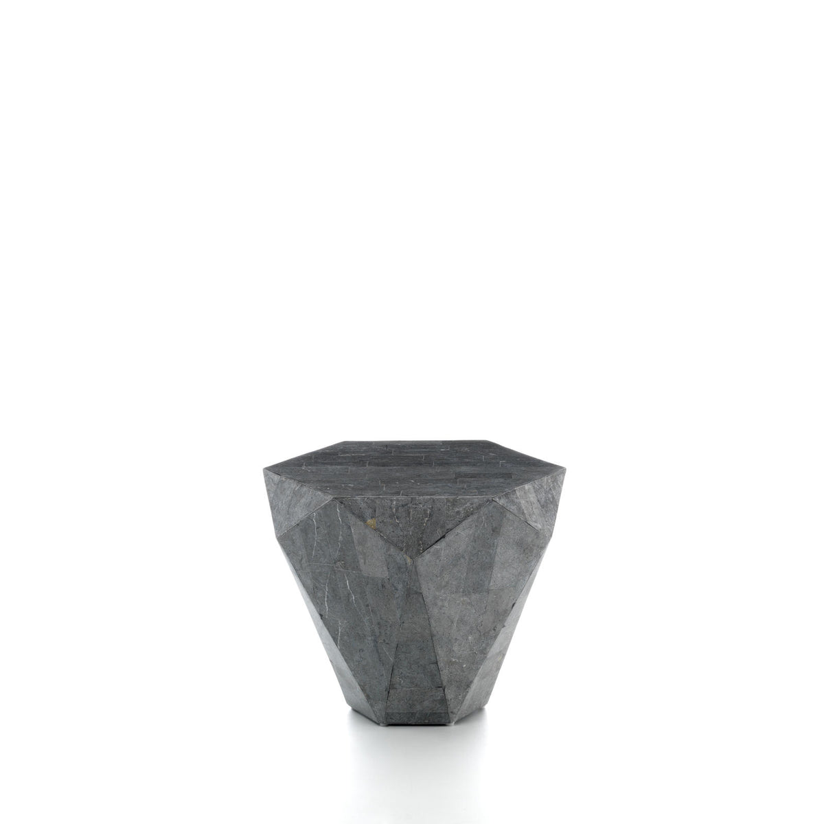 Side Table Diamond Small Fossil Stone Grey Domestica – Product View on White