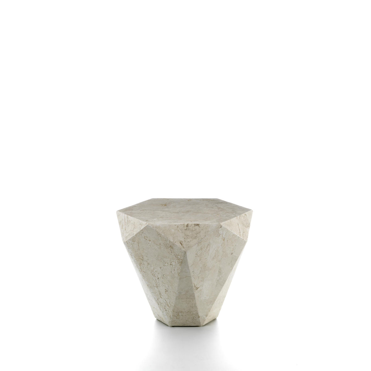 Side Table Diamond Small Fossil Stone Beige Domestica – Product View on White