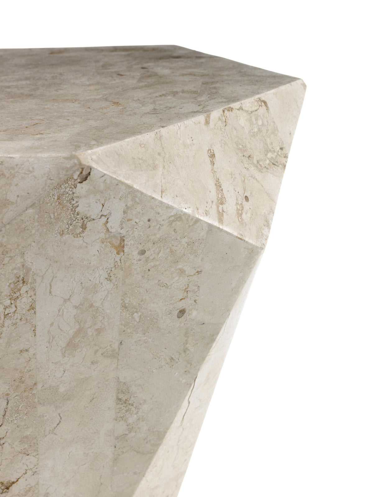 Side Table Diamond Small Fossil Stone Beige Domestica – Detail View