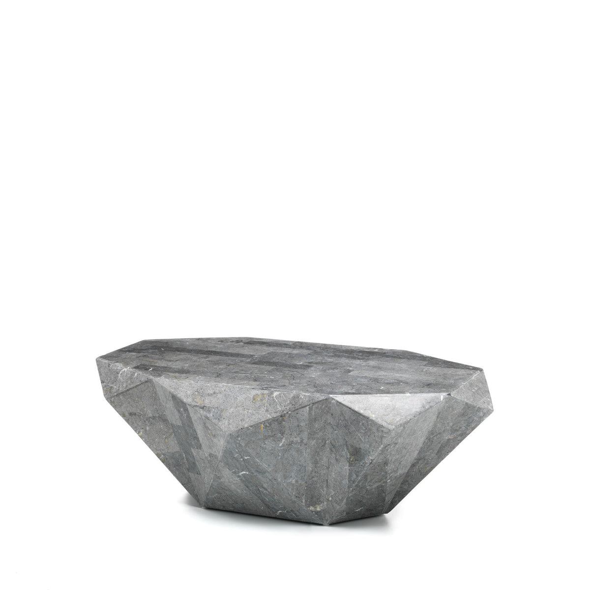 Coffee Table Diamond Medium Fossil Stone Grey Domestica – Product View on White