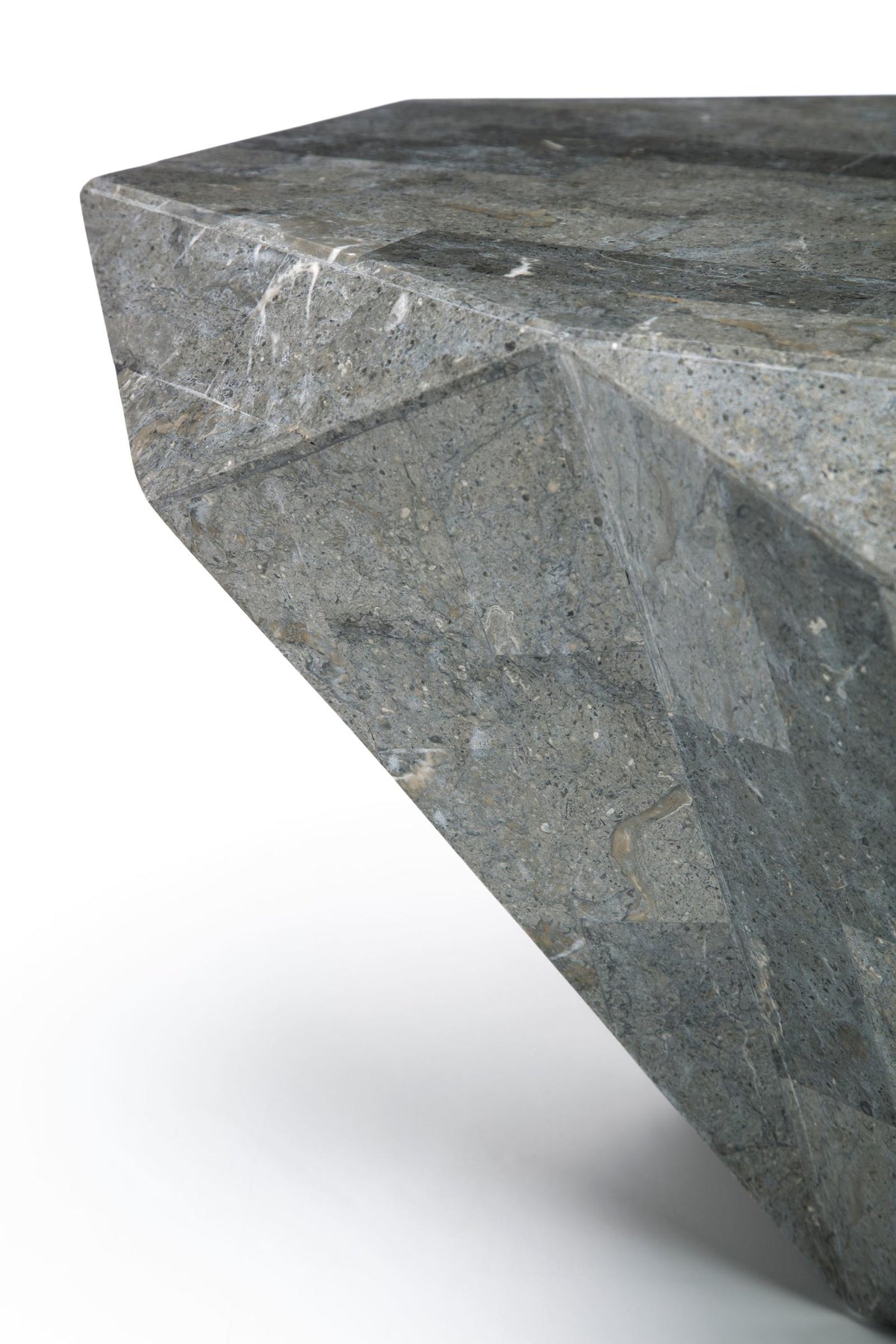 Coffee Table Diamond Medium Fossil Stone Grey Domestica – Detail View