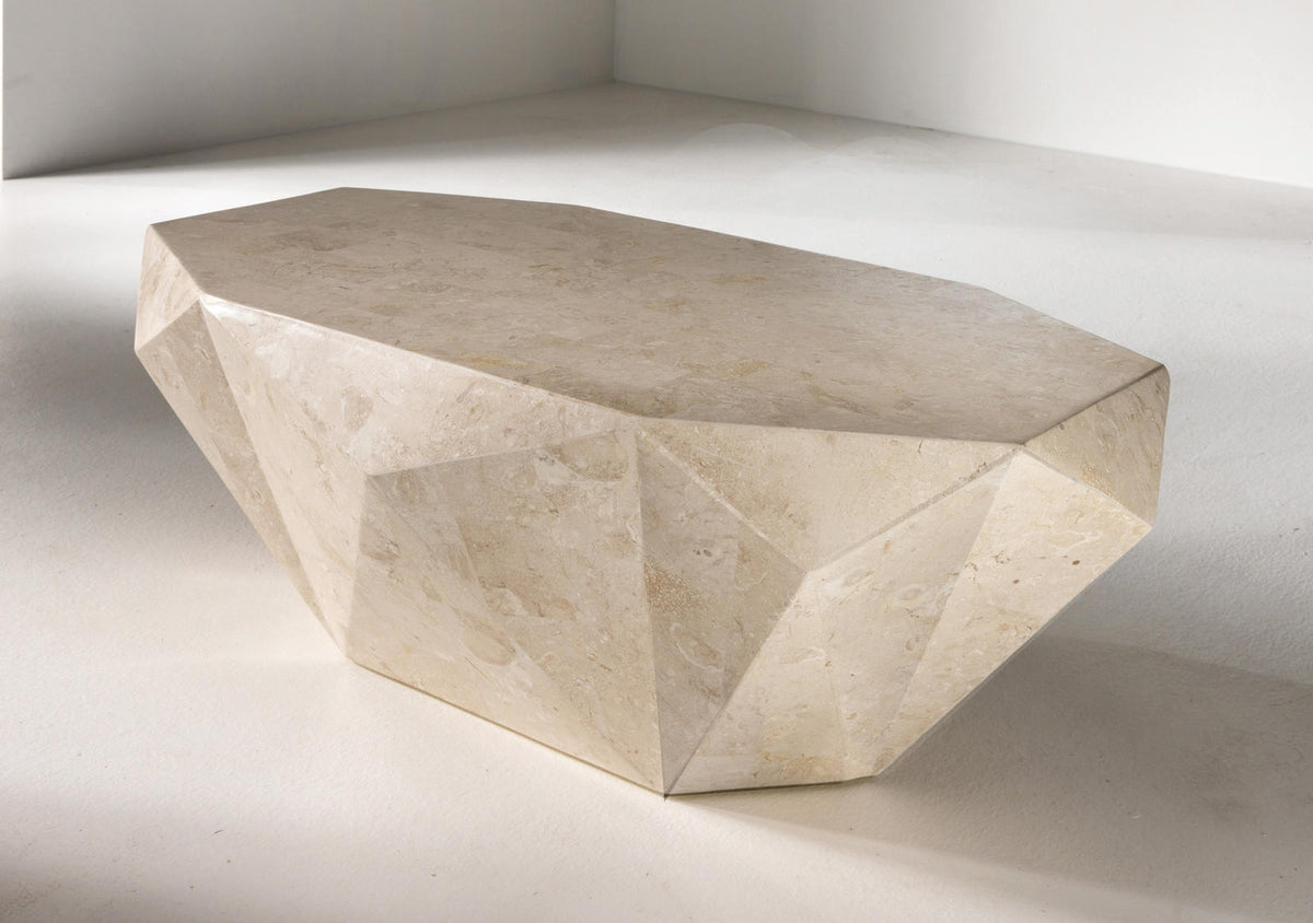 Coffee Table Diamond Medium Fossil Stone Beige Domestica – Lifestyle
