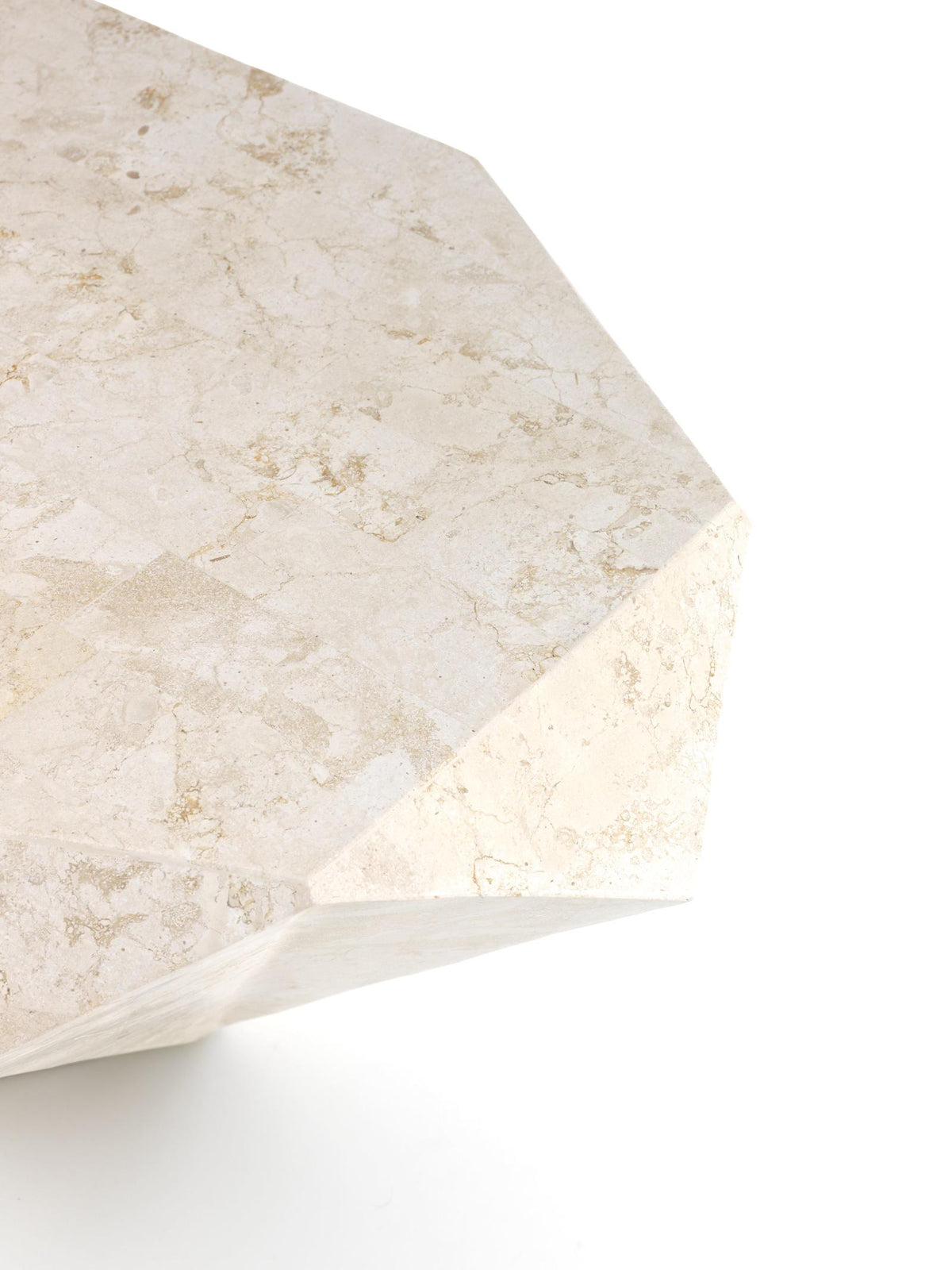 Coffee Table Diamond Medium Fossil Stone Beige Domestica – Detail View