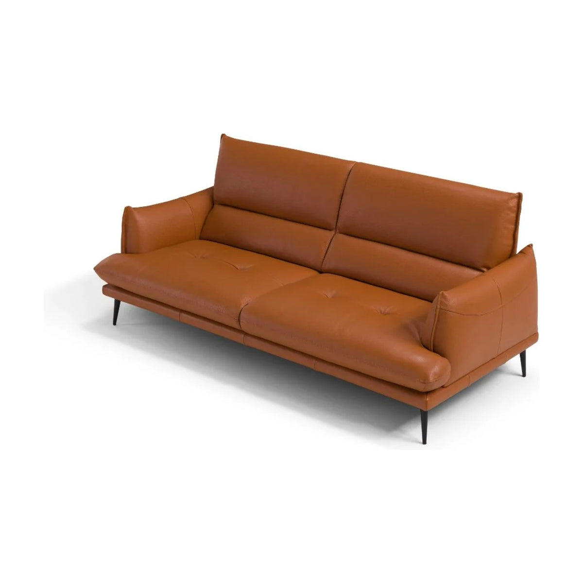 Funny Domestica – Shown in Orange Leather with Headrests Raised, Three Quarter View on White