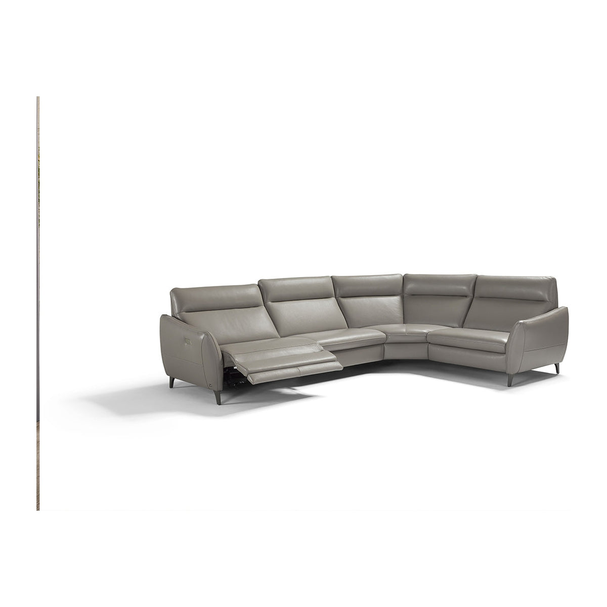 Gaia Domestica – Grey Corner Configuration with Recliner Extended
