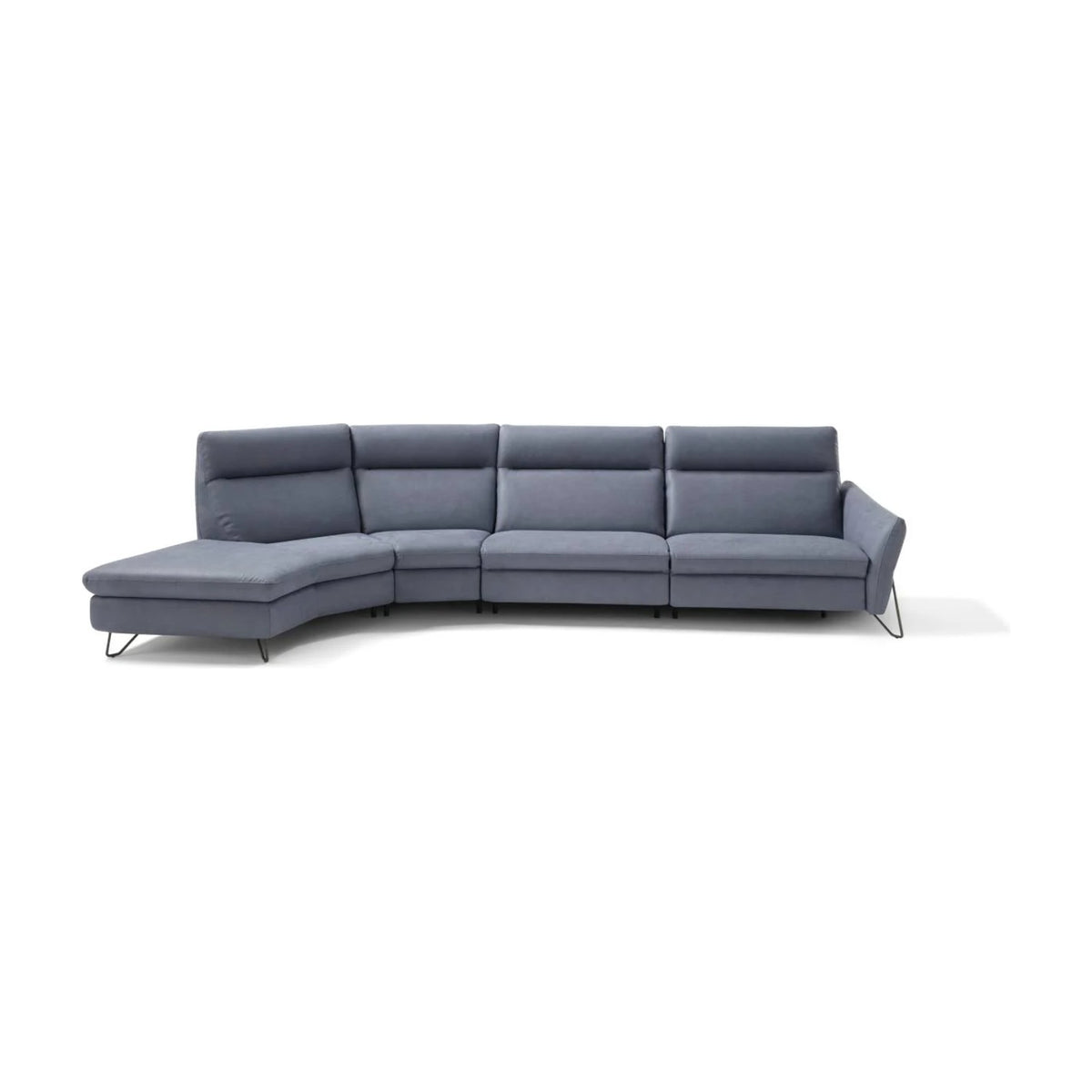 Gaia Domestica – Curved End Sofa, Front View on White