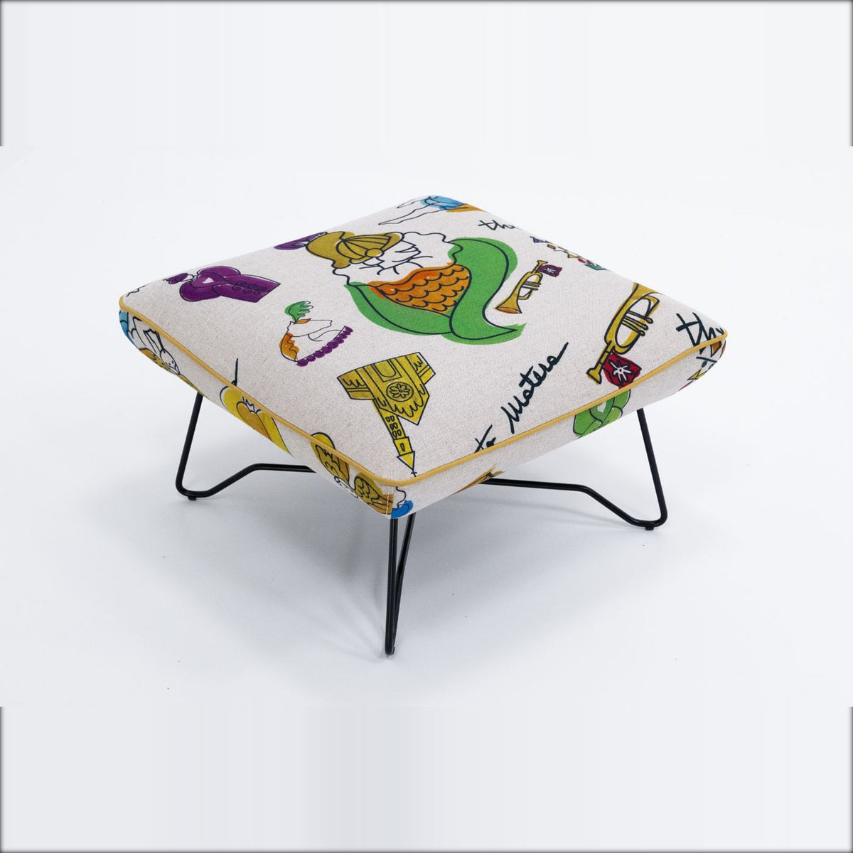 Namy Domestica – Matching Footstool in Patterned Fabric