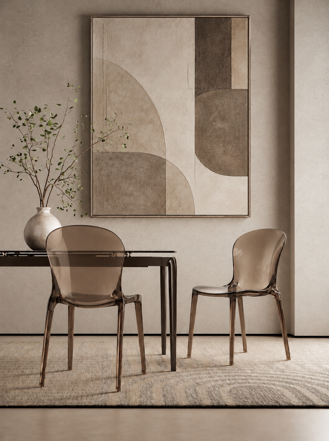 Dining Chair Crystal Polycarbonate Coffee Domestica – Lifestyle