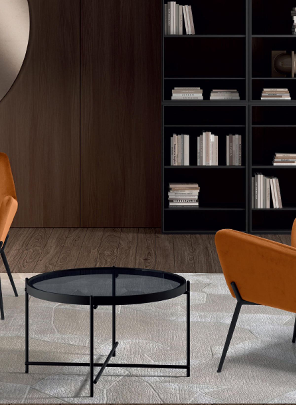 Coffee Table Marissa 70 cm Glass Smoked / Black Domestica – Lifestyle