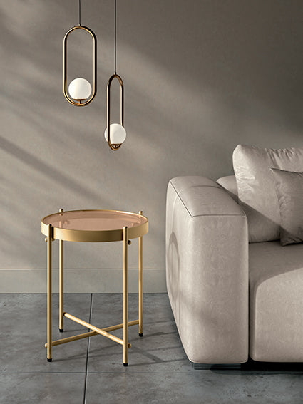 Side Table Marissa 38 cm Glass Bronze / Matt Brass Domestica – Lifestyle