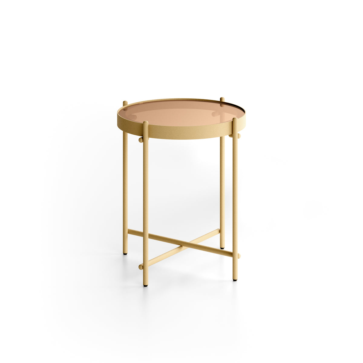 Side Table Marissa 38 cm Glass Bronze / Matt Brass Domestica – Product View on White