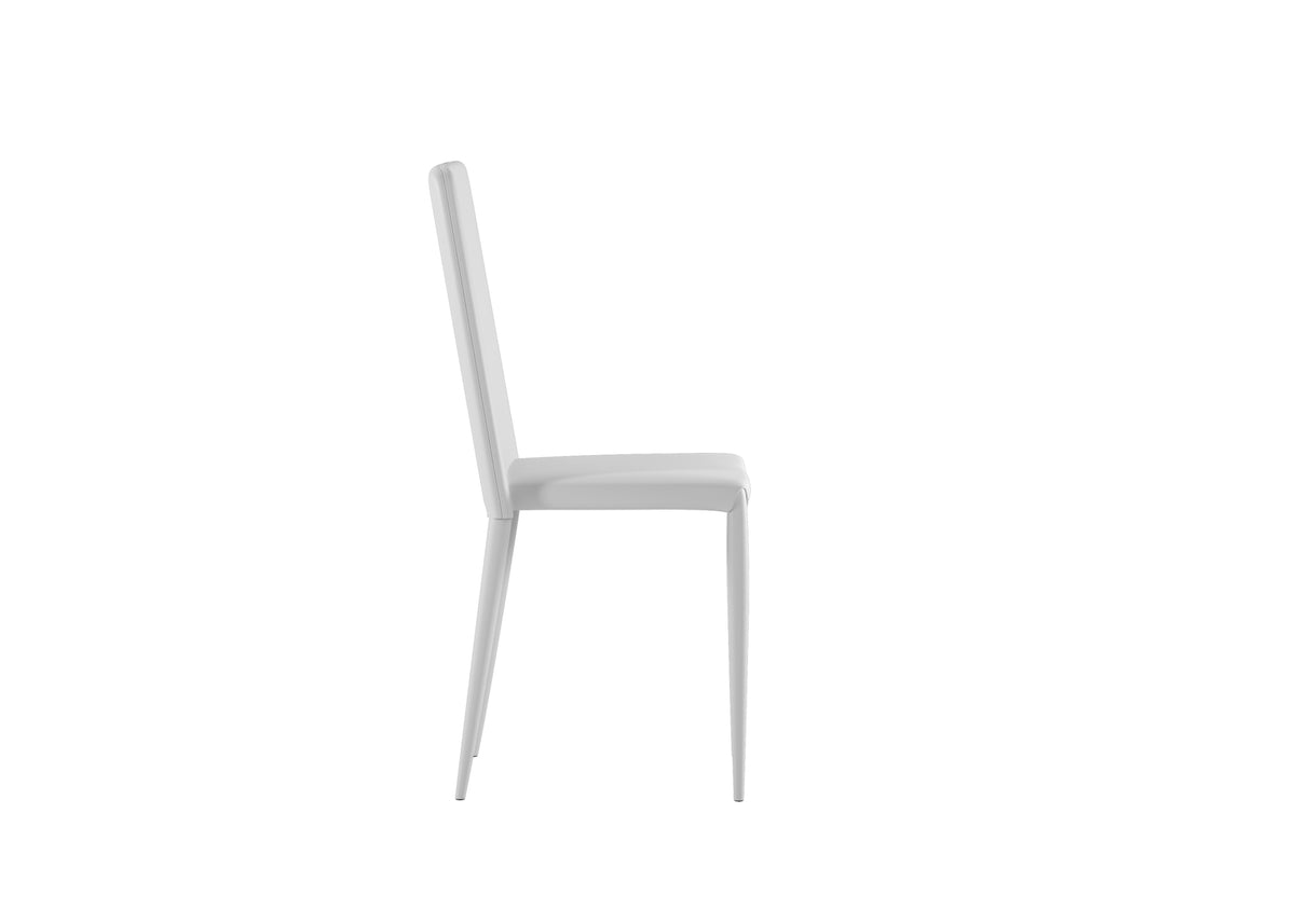 Dining Chair Cleo Faux Leather White Domestica – Side View on White