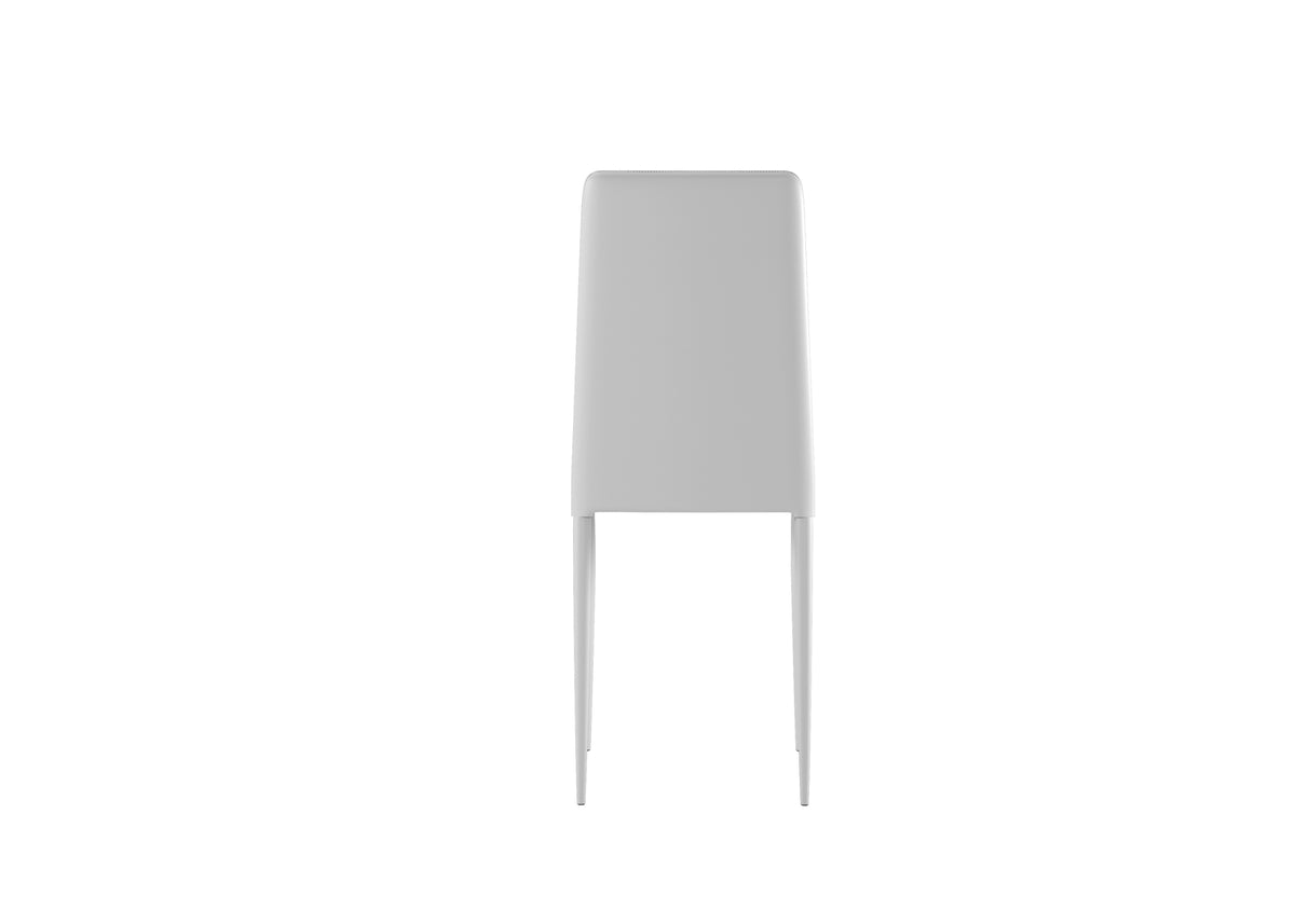 Dining Chair Cleo Faux Leather White Domestica – Back View on White