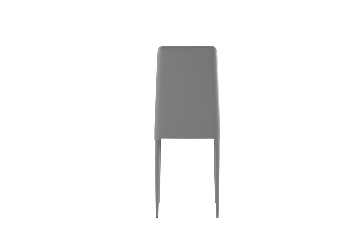 Dining Chair Cleo Faux Leather Light Grey Domestica – Back View on White