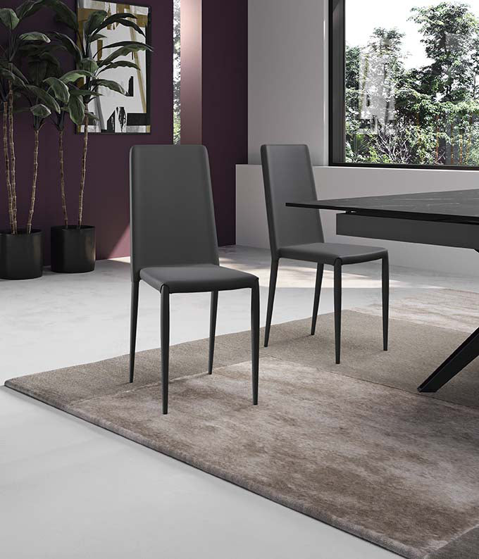 Dining Chair Cleo Faux Leather Dark Grey Domestica – Lifestyle