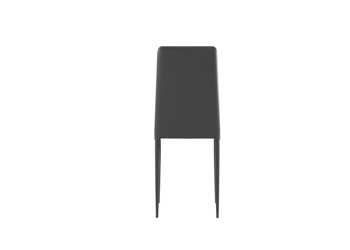 Dining Chair Cleo Faux Leather Dark Grey Domestica – Back View on White