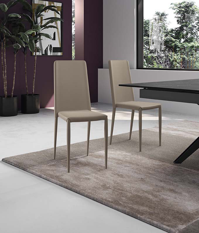 Dining Chair Cleo Faux Leather Taupe Domestica – Lifestyle