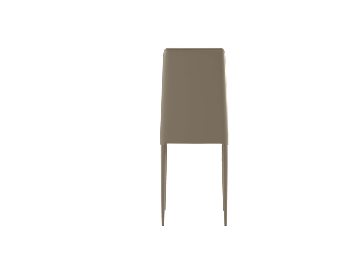 Dining Chair Cleo Faux Leather Taupe Domestica – Back View on White