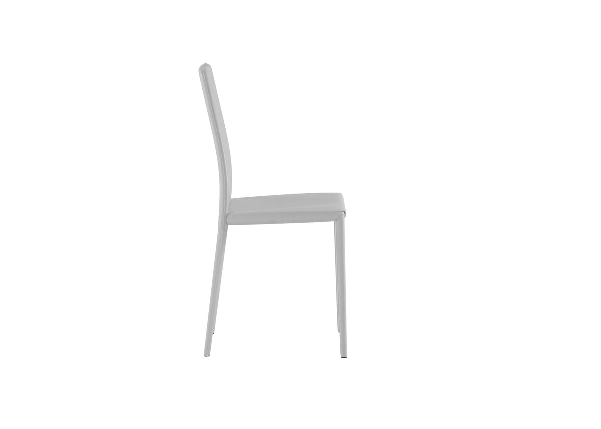 Dining Chair Kitty Faux Leather White Domestica – Side View on White