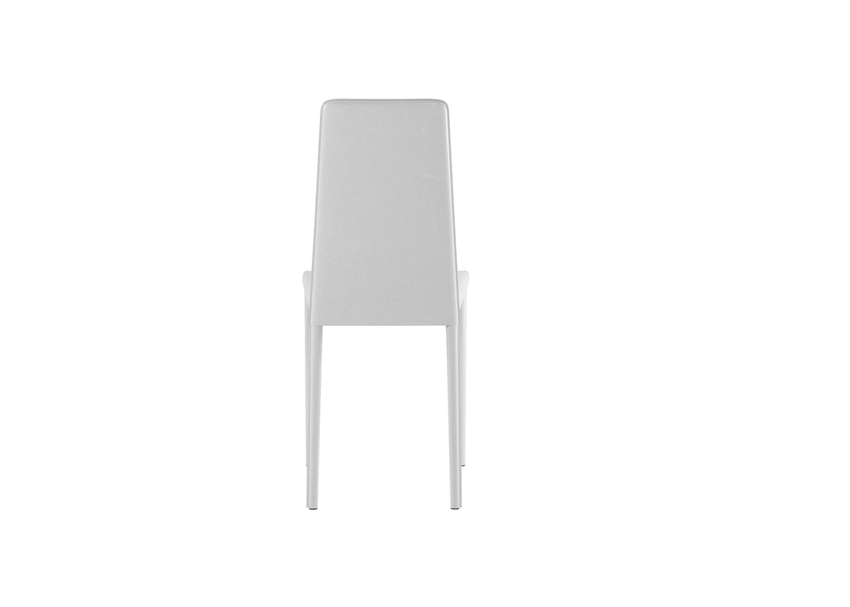 Dining Chair Kitty Faux Leather White Domestica – Back View on White