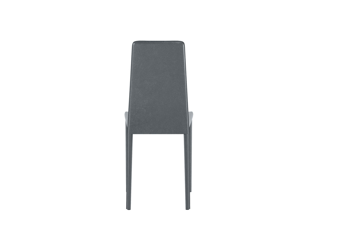 Dining Chair Kitty Faux Leather Dark Grey Domestica – Back View on White