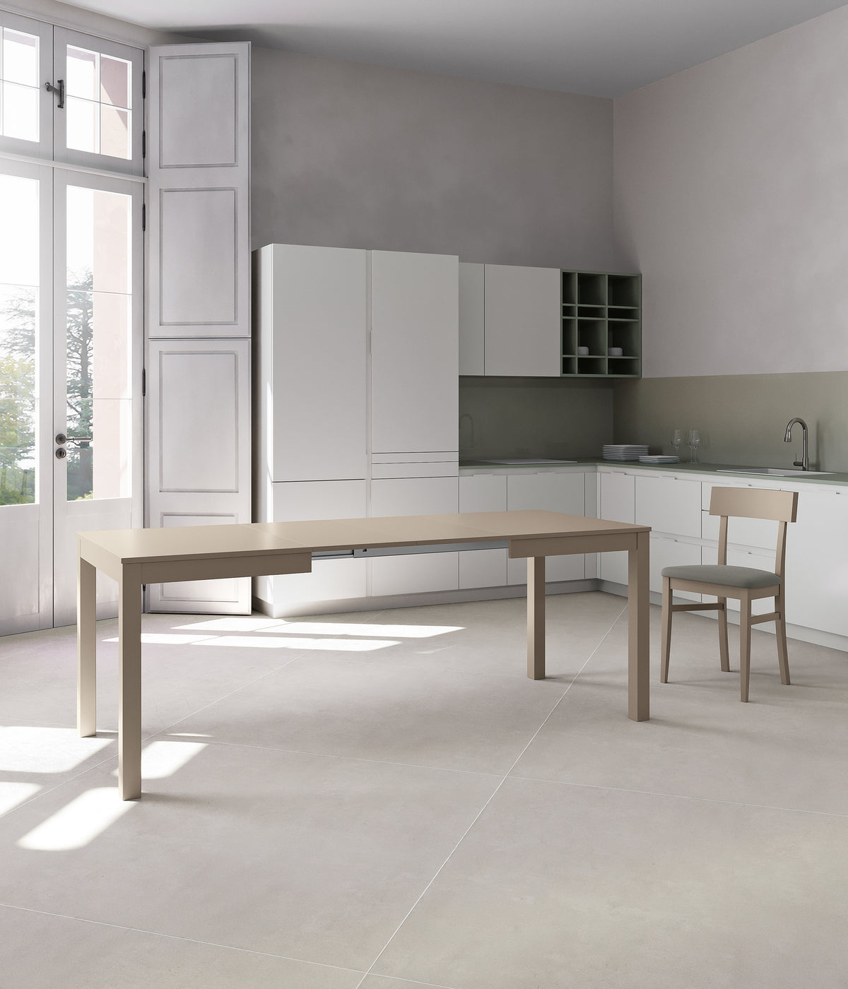 Extendable Dining Table Traffic 130-210 cm Taupe Domestica – Lifestyle